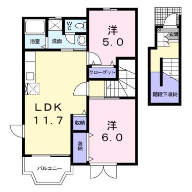 ペニーレイン2 203の間取り図