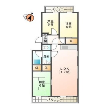 北佐古一番町 マンション 3LDK 401の間取り図