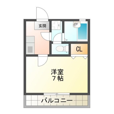 北矢三町 アパート 1K 103の間取り図