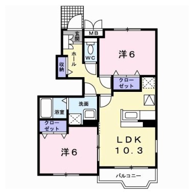 メルヴエーユ B 101の間取り図