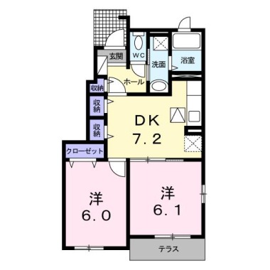 フォレスト ヴィラB 101の間取り図