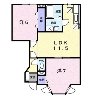 ビレッジあいD 102の間取り図