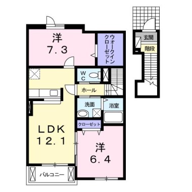 サンヴィラージュ A 202の間取り図