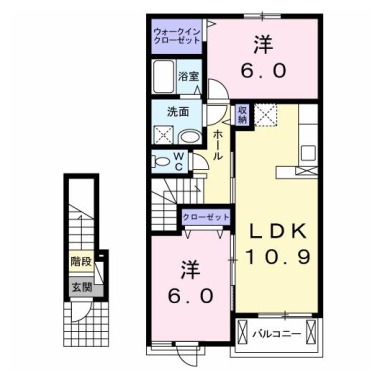 ハピネス 北島B 202の間取り図