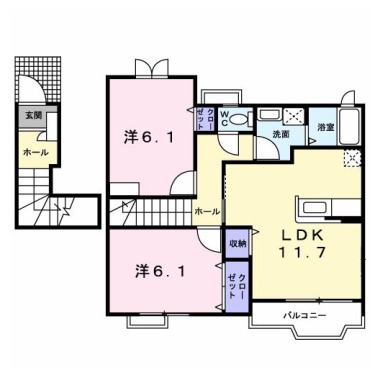 ヴィラ・クリオネB 202の間取り図