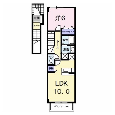 レスポワール勝瑞J 202の間取り図