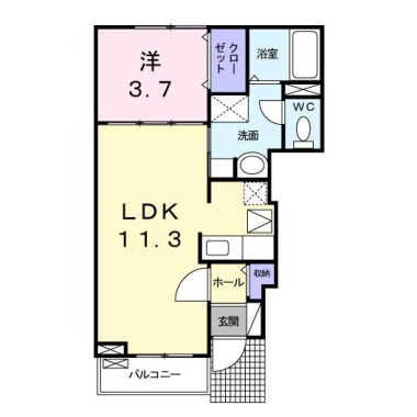 プレアヴェニューD 101の間取り図