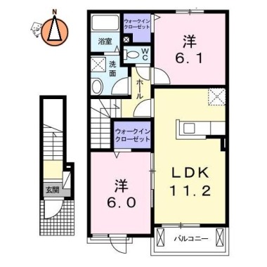 コンフォール矢三 B 203の間取り図