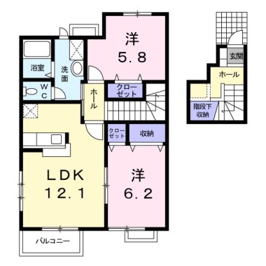 アビタシオン勝瑞D 202の間取り図