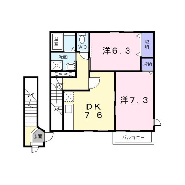 ホワイトリバー B 202の間取り図