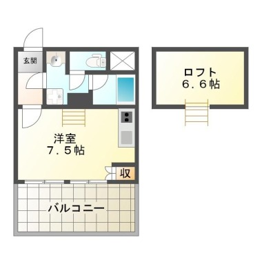 国府町府中 マンション 1K 603の間取り図