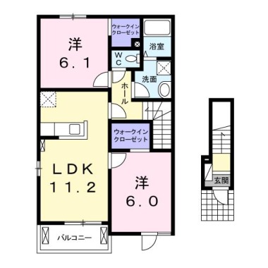 フォー クローバー B 201の間取り図