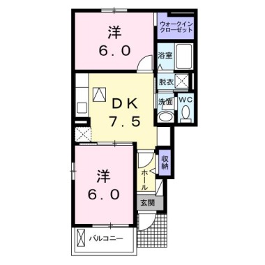 ポワールI 101の間取り図