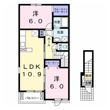 ポワールI 201の間取り図