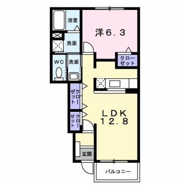 サンライズつるぎ 105の間取り図