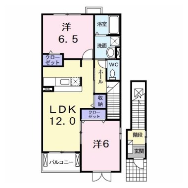 サンライズつるぎ 203の間取り図