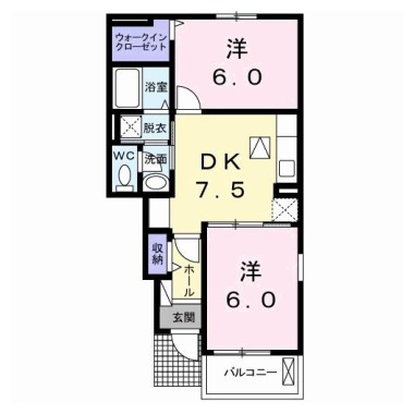 ハピネス 北島C 105の間取り図