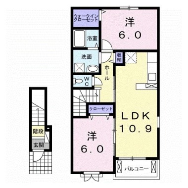 ハピネス 北島C 205の間取り図