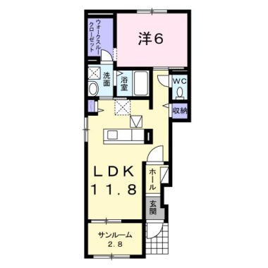 ハピネス 北島D 101の間取り図