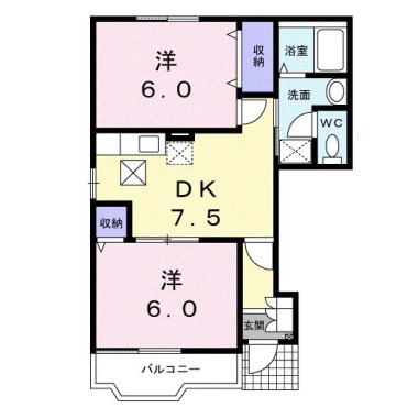 パインヒル石井 B 101の間取り図