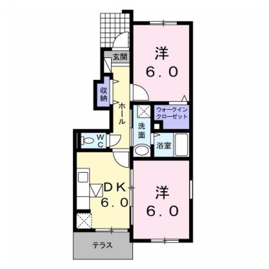 ベル フルーヴ A 101の間取り図