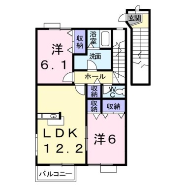 メルヴエーユ D 202の間取り図