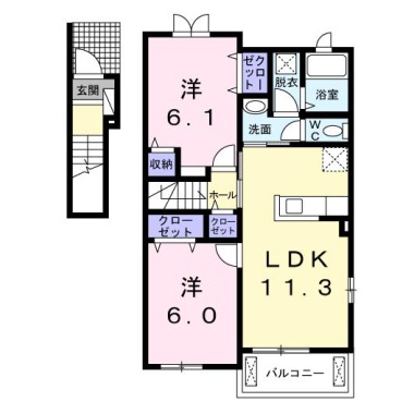 ランコントル A 201の間取り図