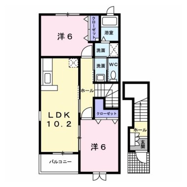 ヴィヴァーチェ 春日野 C 201の間取り図