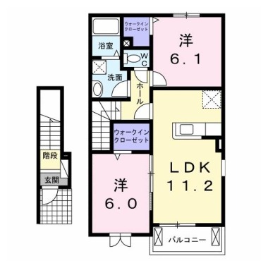 ルーベル鴨島A 203の間取り図