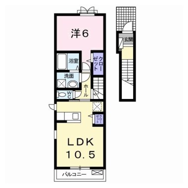 クレシェンドアルファ 206の間取り図