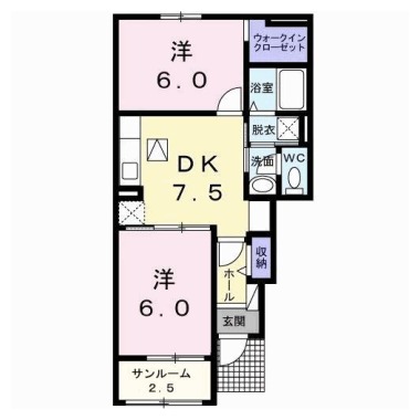 シェルブルー A 102の間取り図