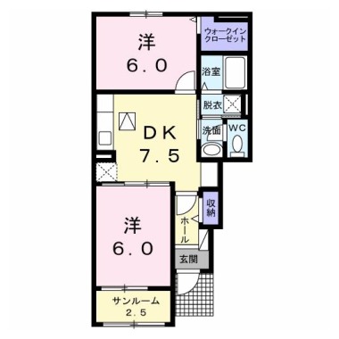 シェルブルー B 102の間取り図