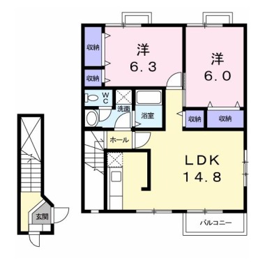 パルシモン I 202の間取り図