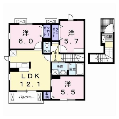 ラソ・エテルノ 203の間取り図