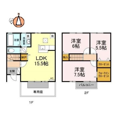 プレミールS 101の間取り図