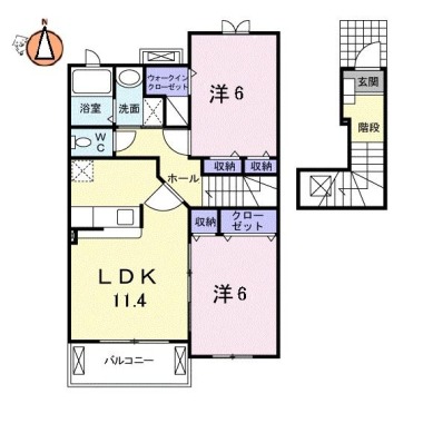 カトル・セゾン I 203の間取り図