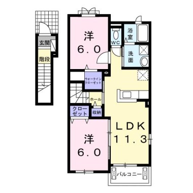 ルーベル論田B 201の間取り図