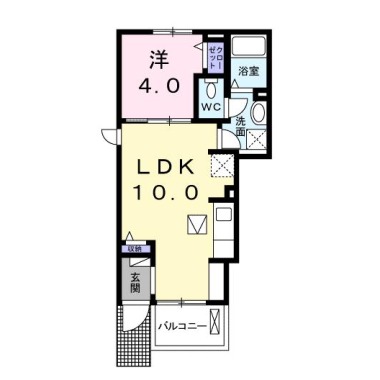 ミッドタウン A 101の間取り図