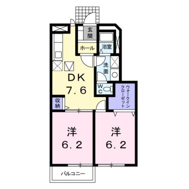 フォンテーヌA 102の間取り図