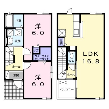 ポートレーゼ津田 102の間取り図