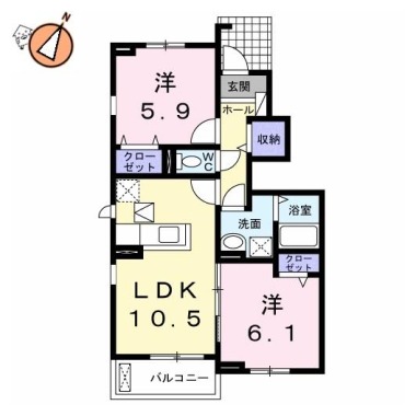 クラール南庄町 D 103の間取り図