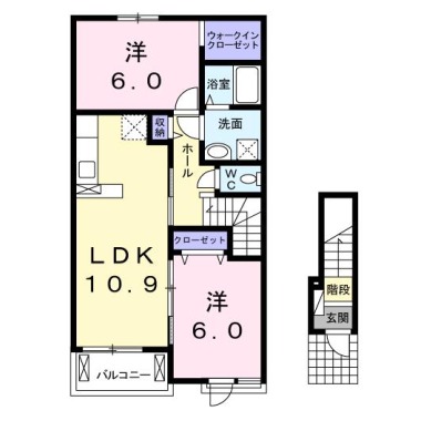 リアン長生A 202の間取り図