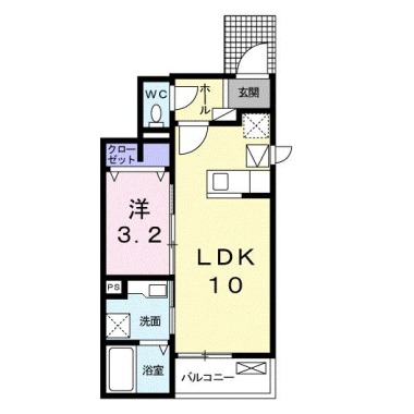 オリーブハウス B 101の間取り図