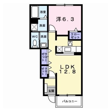 メゾンロアール A 102の間取り図