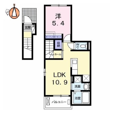 カゼッタ ドゥーエ 203の間取り図