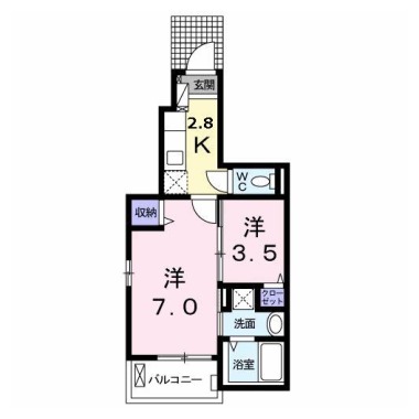 ゴールドハウス I 105の間取り図