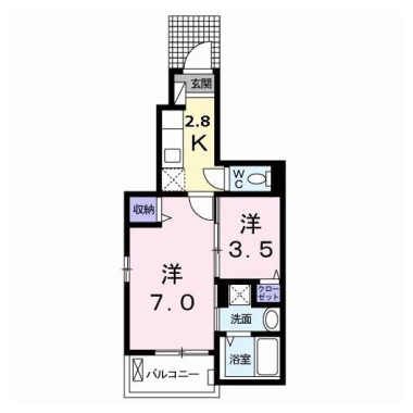 マリオ北島 B 103の間取り図