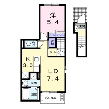 マリオ北島 B 201の間取り図