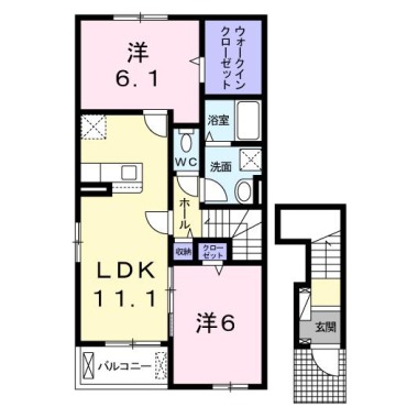 グランレジデンス穴吹C 201の間取り図