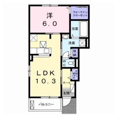 クレシェンド ラブ III 101の間取り図